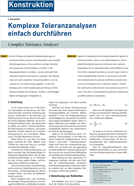 Komplexe Toleranzanalysen einfach durchführen